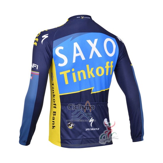 Tinkoff Saxo Bank Ropa Ciclismo Culotte Largo 2013 Mangas Largas Azul y AMarillo